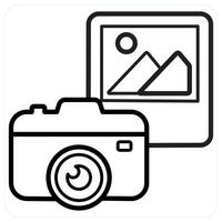 Photography icon concept in black line color vector