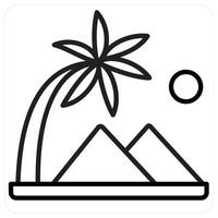 sea icon concept in black line color vector