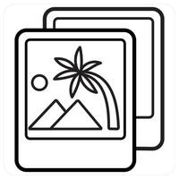 gallery icon concept in black line color vector