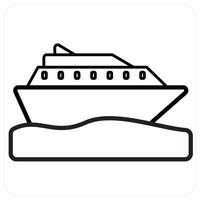 cruise icon concept in black line color vector
