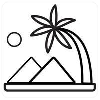 Mountains and hills icon concept in black line color vector