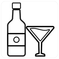 beverages and drinks icon concept in black line color vector