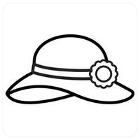 hat icon concept in black line color vector