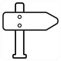 direction concept in black line color vector