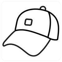 cap icon concept in black line color vector