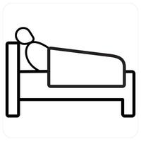 rest icon concept in black line color vector