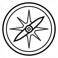 compass icon concept in black line color vector