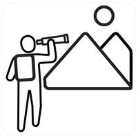 site view icon concept in black line color vector