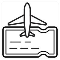 flight travel icon concept in black line color vector