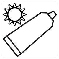 sun cream icon concept in black line color vector