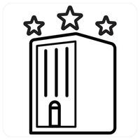 hotel icon concept in black line color vector