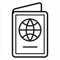 passport and identity icon concept in black line color vector