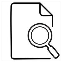 Search Document concept in black line color vector