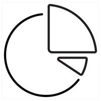 Pie Chart concept in black line color vector