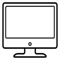 Monitor icon concept in black line color vector