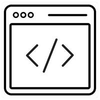 Coding concept in black line color vector
