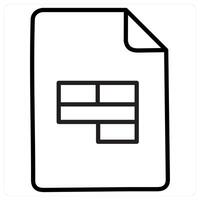 Excel Document icon concept in black line color vector