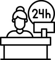 24 Hours Front Desk Service vector