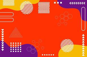 Abstract Background with Geometric Shapes and Stylish Ornaments in Vibrant Colors vector