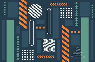 Retro Trendy Pattern With Geometric Motifs vector