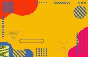 Colorful Patterned Background with Playful Retro Aesthetic Shapes and Bold Lines vector
