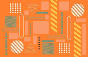 Abstract background with geometric shapes ornaments. Geometric ornaments in memphis style art for background design. vector