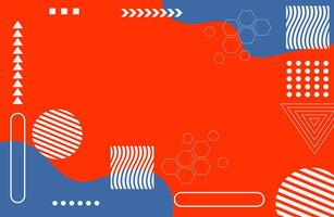 Modern Retro Artistic Design with Colorful Pattern and Memphis Style Elements vector