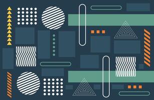 Vibrant Retro Abstract Pattern With Dynamic Shapes vector