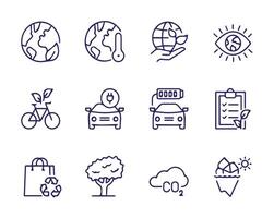 Climate change icons set eps file vector