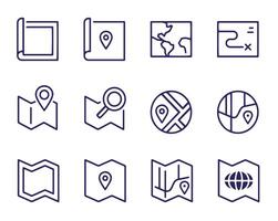Map icon set eps file vector