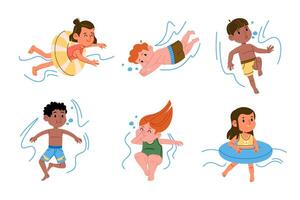 Kids Summer Pool Fun vector