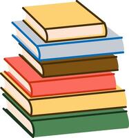 Stack of Books Simple Lineart vector