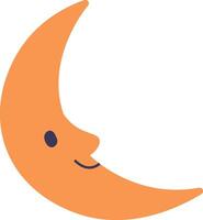 Smiling Crescent Moon Face vector