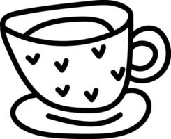 Teacup with Heart Pattern vector