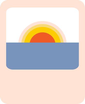 Geometic Sunset Ocean Minimalist Frame