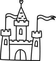 Simple Castle Line Drawing vector