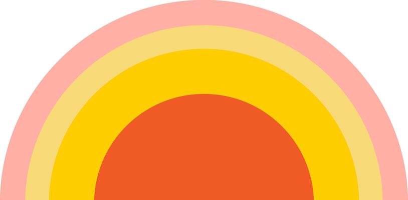 Geometic Sunset Arc Abstract Shape