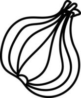 Simple Onion Line Drawing vector