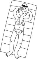 Summer Sunbather Beach Mat vector