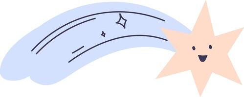 Smiling Star with Comet Trail vector