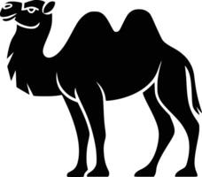Black and white bold illustrations of a camel, isolated on white background. vector