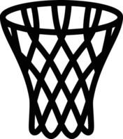 Black and white bold illustrations of a basketball hoop, isolated on white background. vector