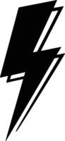 Black and white bold illustrations of a lightning bolt, isolated on white background. vector