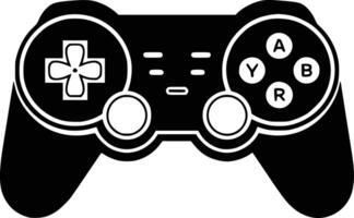 Black and white bold illustrations of a gaming controller, isolated on white background. vector