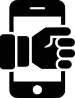 Black and white bold illustrations of a smartphone icon, isolated on white background. vector