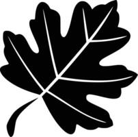Black and white bold illustrations of a falling leaf, isolated on white background. vector