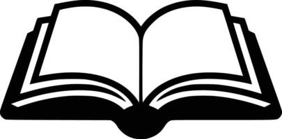 Black and white bold illustrations of a open book, isolated on white background. vector