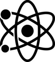 Black and white bold illustrations of a science atom model, isolated on white background. vector