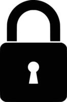 Black and white bold illustrations of a security lock, isolated on white background. vector