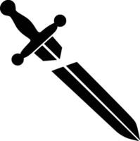 Black and white bold illustrations of a broken sword, isolated on white background. vector
